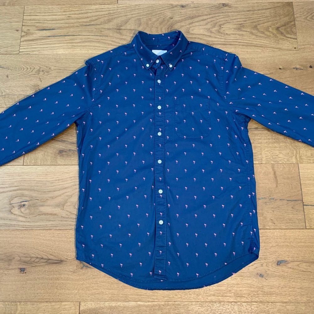 American Eagle Flamingo Button Down Men's Size Medium